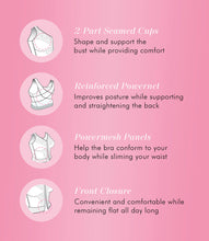 Load image into Gallery viewer, FULLY® Front Close Wirefree Longline Posture Bra with Lace - Brjóstahaldari