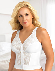FULLY® Front Close Wirefree Longline Posture Bra with Lace - Brjóstahaldari